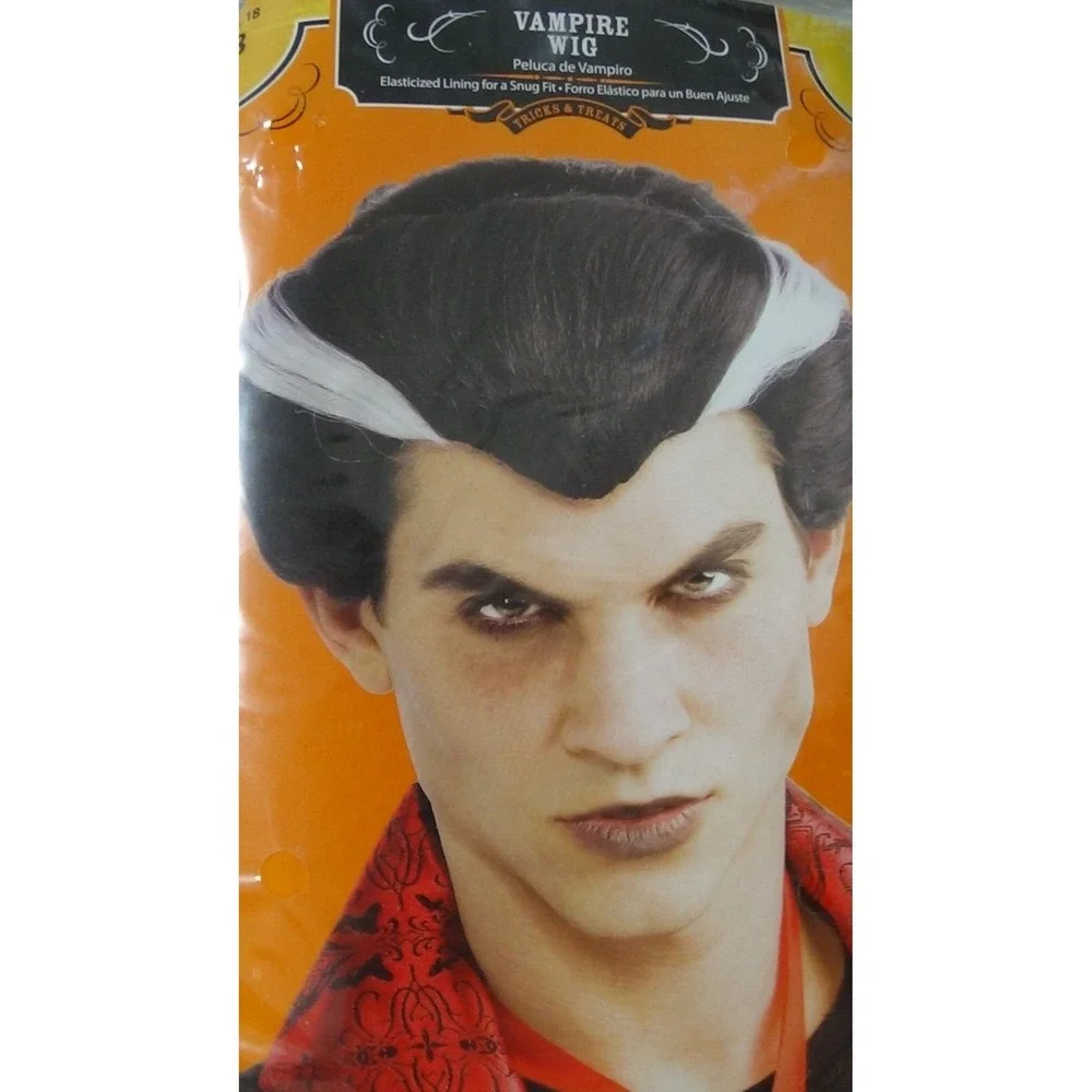 Wig Vampire Adult Black & White Halloween Costume Cosplay #301